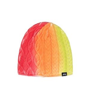 STUSSY NWT Multi knit Beanie Color Spray Orange